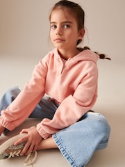 Peach Pink Cropped Hoodie (3-16yrs) - Image 2 of 8