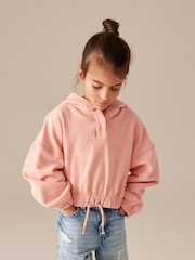 Peach Pink Cropped Hoodie (3-16yrs) - Image 4 of 8