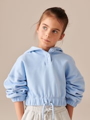 Blue Cropped Hoodie (3-16yrs) - Image 1 of 7
