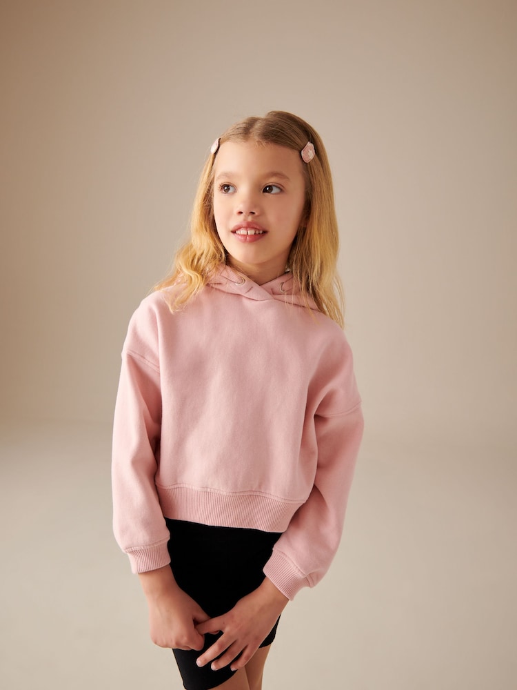 Pink Cropped Hoodie (3-16yrs) - Image 1 of 7