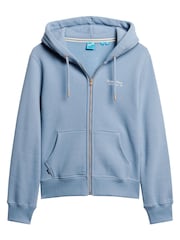 Superdry Blue Essential Logo Zip Hoodie - Image 3 of 5