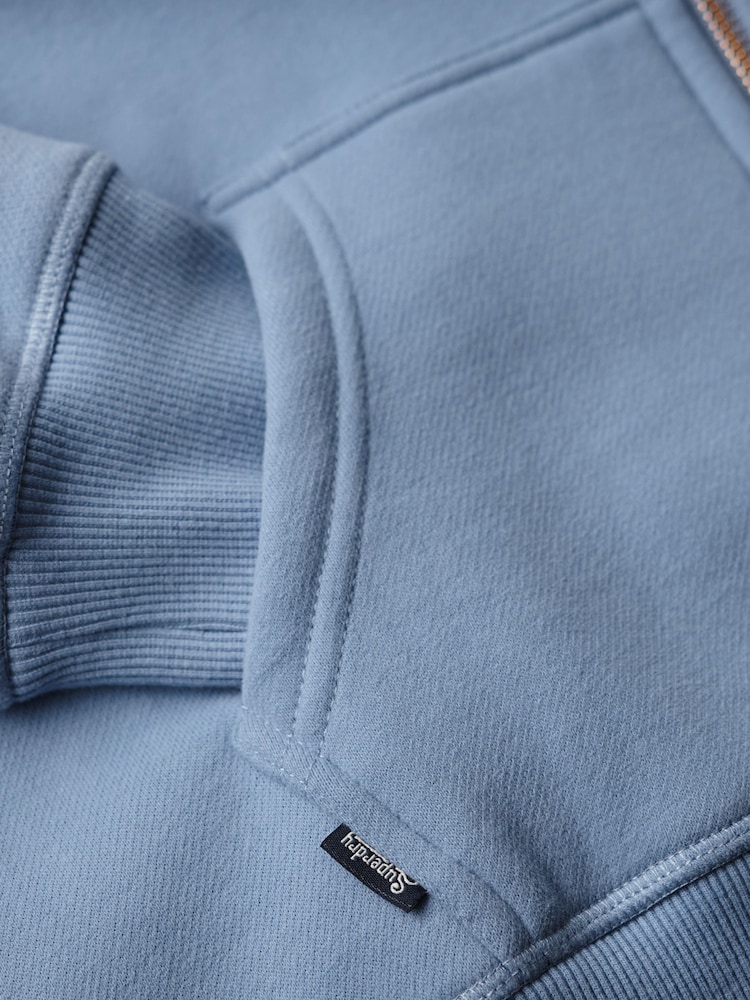 Superdry Blue Essential Logo Zip Hoodie - Image 5 of 5