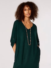 Apricot Green Heavy Soft Batwing Cocoon Dress - Image 2 of 4