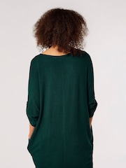 Apricot Green Heavy Soft Batwing Cocoon Dress - Image 3 of 4