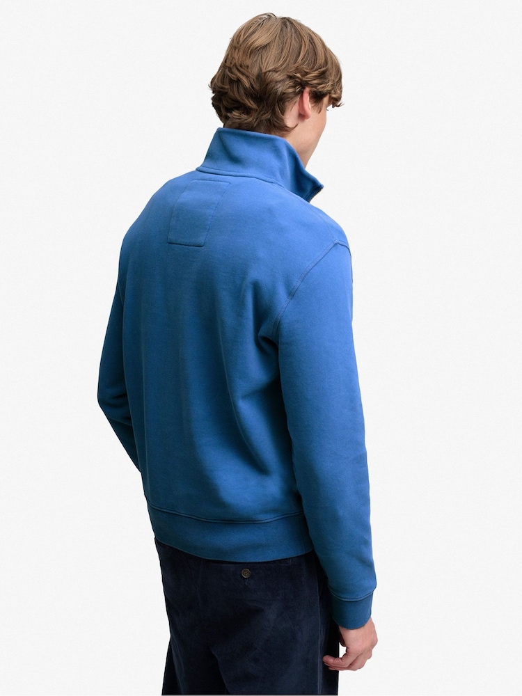 Superdry Blue Company Logo Half Zip Sweatshirt - Image 2 of 7 Superdry Blue Company Logo Half Zip Sweatshirt - Image 2 of 7