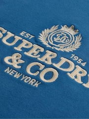 Superdry Blue Company Logo Half Zip Sweatshirt - Image 7 of 7