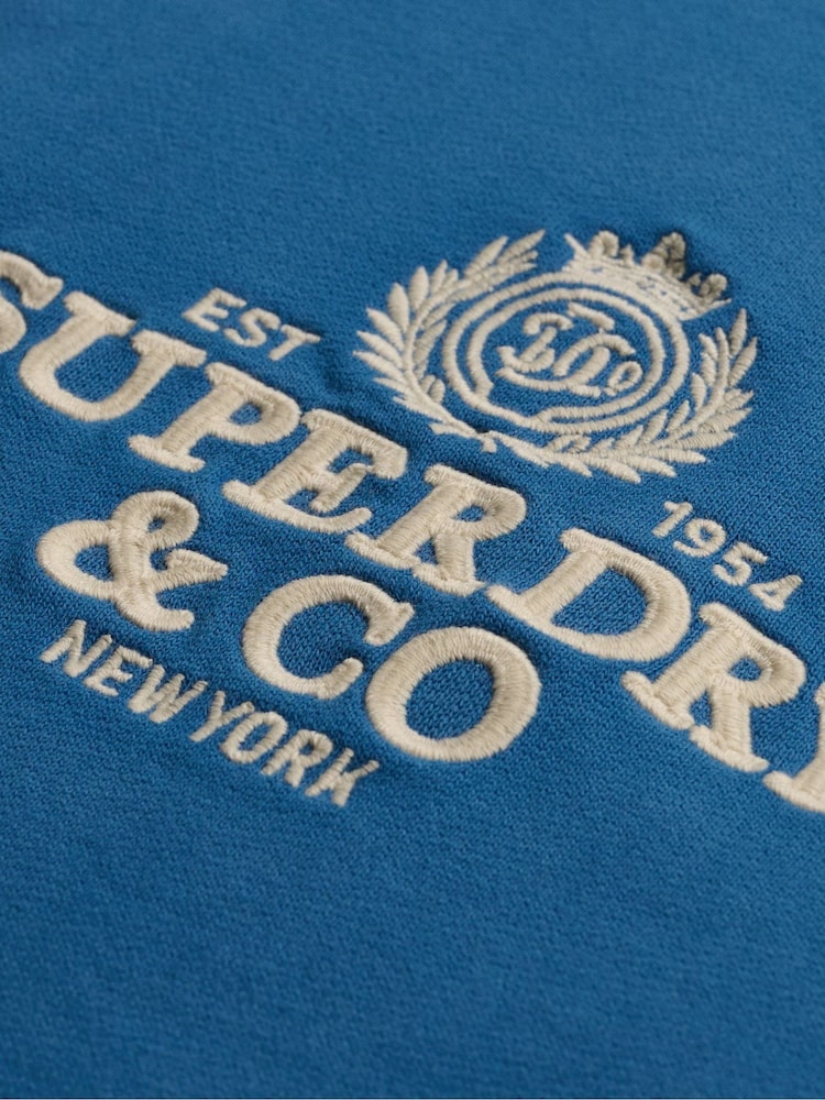 Superdry Blue Company Logo Half Zip Sweatshirt - Image 7 of 7 Superdry Blue Company Logo Half Zip Sweatshirt - Image 7 of 7