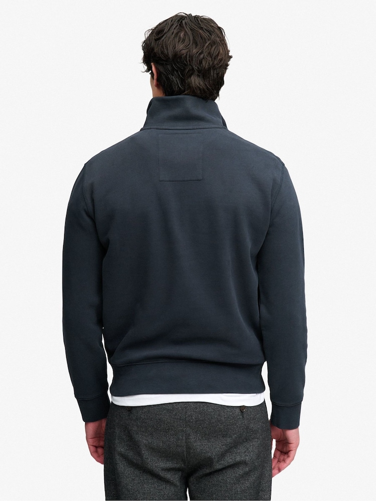 Superdry Black Company Logo Half Zip Sweatshirt - Image 2 of 6 Superdry Black Company Logo Half Zip Sweatshirt - Image 2 of 6