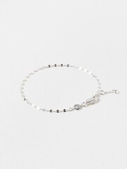 Oliver Bonas Silver Tone Renata Beaded Chain Bracelet - Image 3 of 5