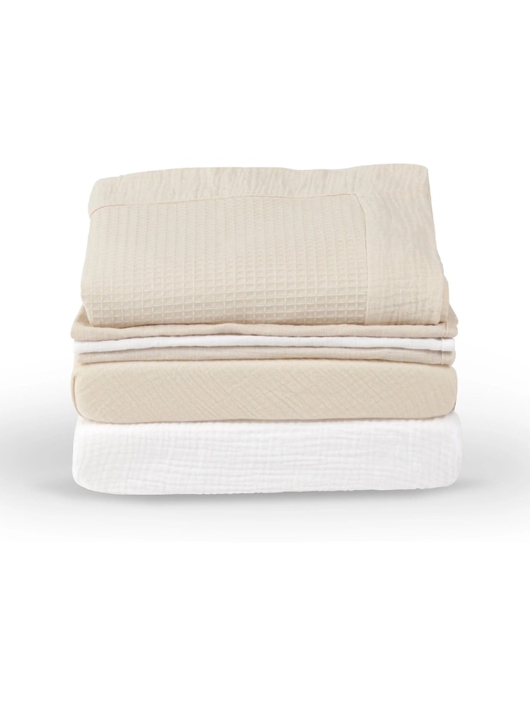 Cuddleco Cashmere Waffle Universal Crib/Co Sleeper Bedding Set - Image 2 of 7 Cuddleco Cashmere Waffle Universal Crib/Co Sleeper Bedding Set - Image 2 of 7