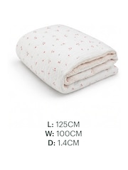Cuddleco Ditsy Cherry Cot Bed Quilt Baby Essential - Image 2 of 5