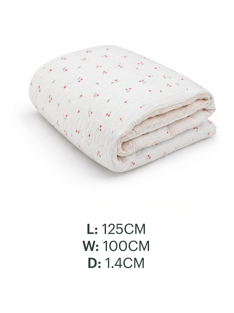 Cuddleco Ditsy Cherry Cot Bed Quilt Baby Essential - Image 2 of 5 Cuddleco Ditsy Cherry Cot Bed Quilt Baby Essential - Image 2 of 5
