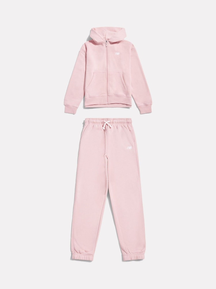 New Balance Pink Full Zip Hoodie & Joggers Set - Image 1 of 3 New Balance Pink Full Zip Hoodie & Joggers Set - Image 1 of 3