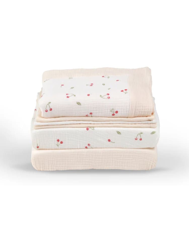 Cuddleco Ditsy Cherry Universal Crib/Co Sleeper Bedding Set - Image 2 of 7