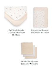 Cuddleco Ditsy Cherry Universal Crib/Co Sleeper Bedding Set - Image 5 of 7