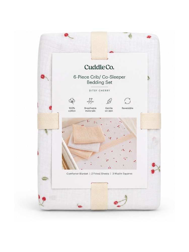 Cuddleco Ditsy Cherry Universal Crib/Co Sleeper Bedding Set - Image 7 of 7