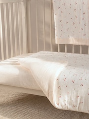 Cuddleco 4 Piece Ditsy Cherry Cot Bed Bedding Set - Image 1 of 8