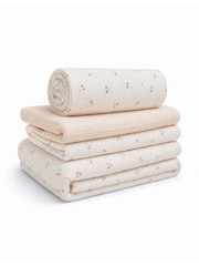 Cuddleco 4 Piece Ditsy Cherry Cot Bed Bedding Set - Image 2 of 8