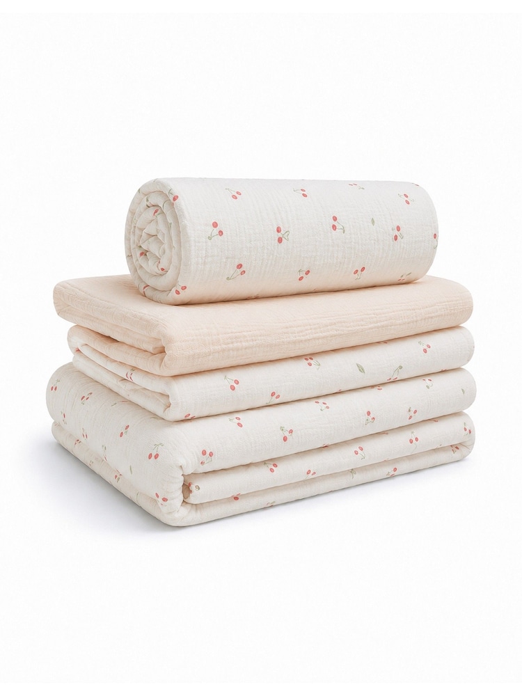 Cuddleco 4 Piece Ditsy Cherry Cot Bed Bedding Set - Image 2 of 8 Cuddleco 4 Piece Ditsy Cherry Cot Bed Bedding Set - Image 2 of 8