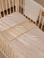 Cuddleco 4 Piece Ditsy Cherry Cot Bed Bedding Set - Image 6 of 8