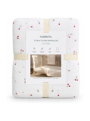 Cuddleco 4 Piece Ditsy Cherry Cot Bed Bedding Set - Image 8 of 8