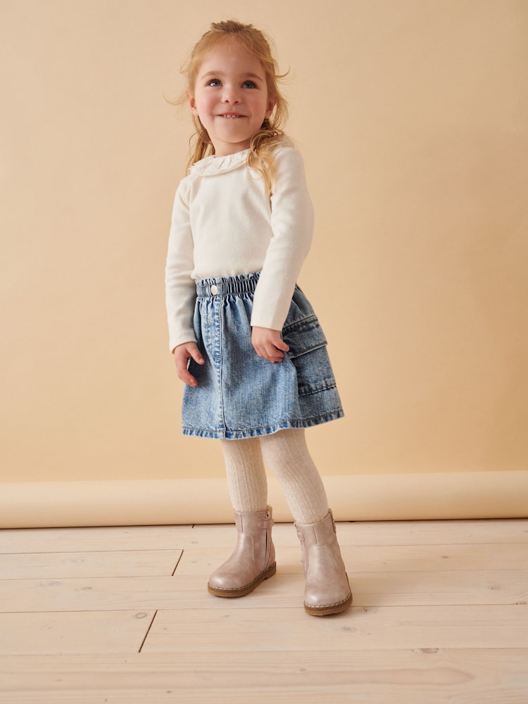Denim Cargo 100% Cotton Skirt (3mths-7yrs) - Image 1 of 7