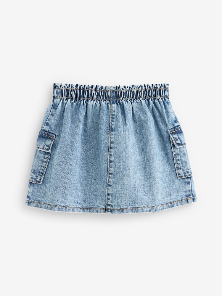 Denim Cargo 100% Cotton Skirt (3mths-7yrs) - Image 6 of 7