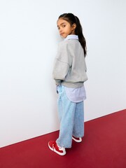 Grey Slogan Mock Shirt Sweatshirt (3-16yrs) - Image 3 of 9