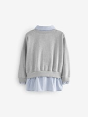 Grey Slogan Mock Shirt Sweatshirt (3-16yrs) - Image 6 of 9
