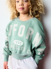 Mint Green Slogan Sweatshirt (3-16yrs) - Image 1 of 5