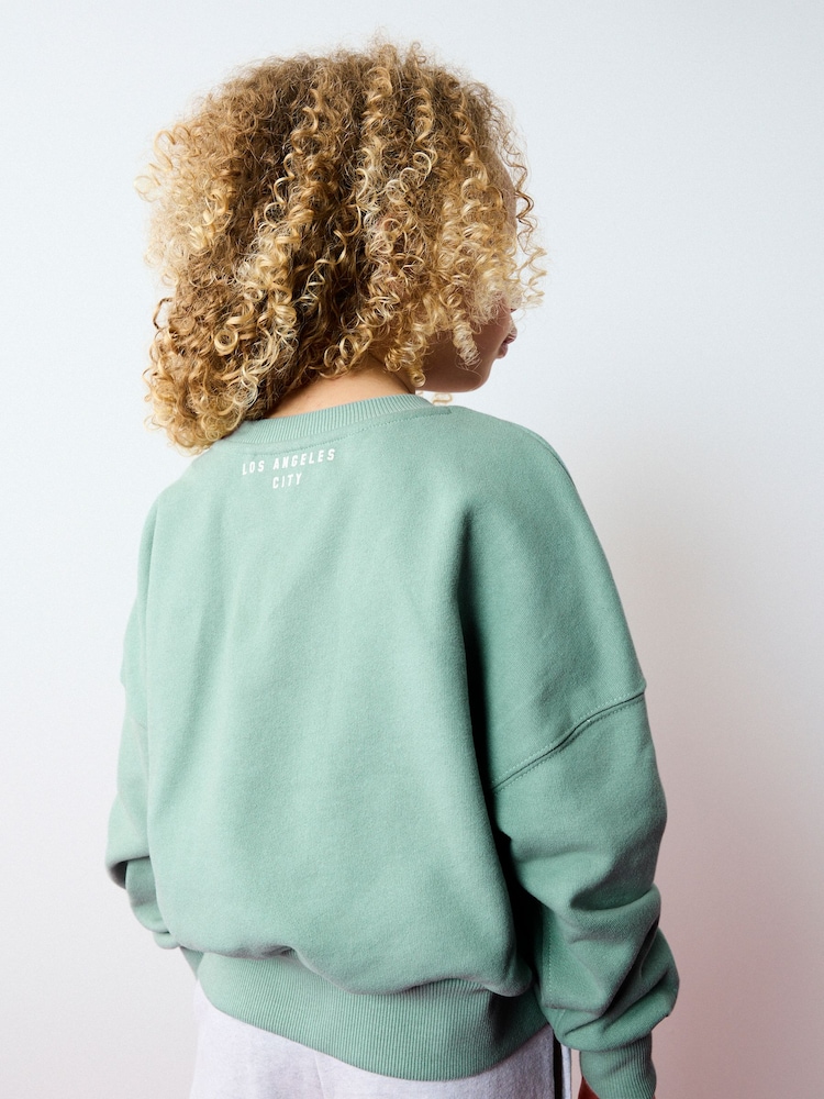 Mint Green Slogan Sweatshirt (3-16yrs) - Image 2 of 5