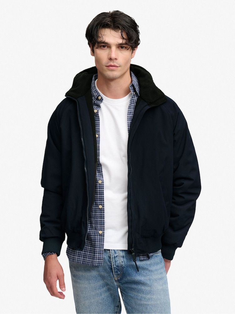 Superdry Blue City Fleece Lined Jacket - Image 1 of 7 Superdry Blue City Fleece Lined Jacket - Image 1 of 7