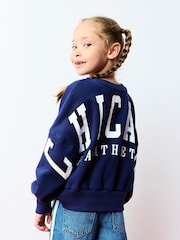 Navy Slogan Sweatshirt (3-16yrs) - Image 1 of 7