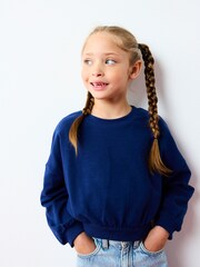 Navy Slogan Sweatshirt (3-16yrs) - Image 5 of 7