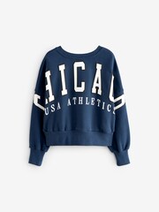 Navy Slogan Sweatshirt (3-16yrs) - Image 6 of 7