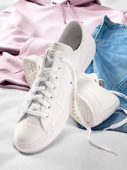 Converse White Leather Chuck Ox Trainers - Image 3 of 3