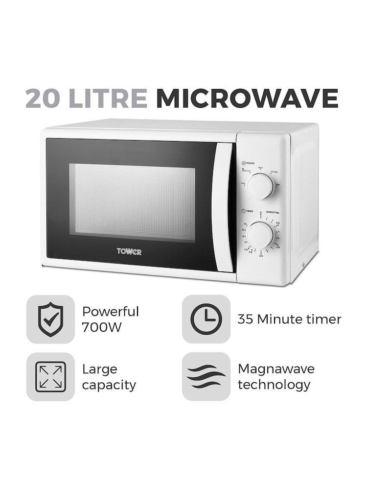 Tower White 20L 700W Microwave - Image 2 of 8