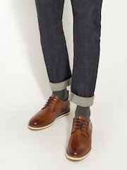 Dune London Brown Standard Fit Blaksley Plain Toe Hybrid Sole Shoes - Image 6 of 6