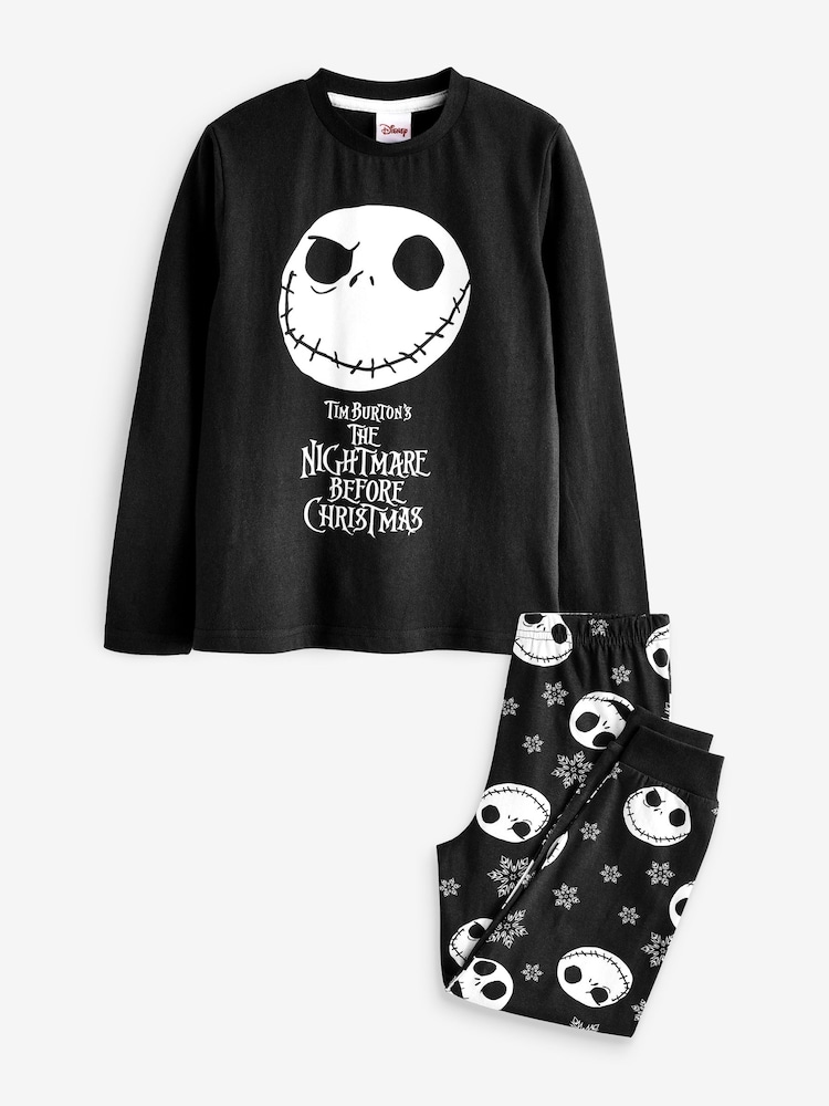 Vanilla Underground Black Disney The Nightmare Before Christmas Kids Long Sleeve Long Leg 100% Cotton Pyjamas Set - Image 1 of 4