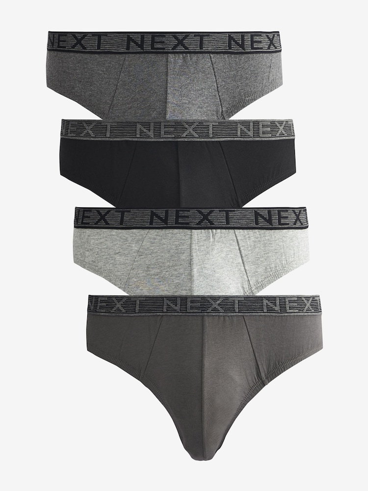 Grey 4 pack Briefs - Image 1 of 7