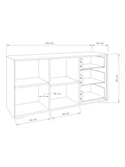 Frank Olsen Grey Smart LED Sideboard - Image 4 of 6