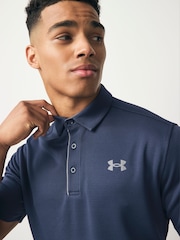 Under Armour Navy/Grey Golf Tech Polo Shirt - Image 4 of 6