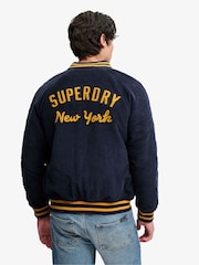 Superdry Blue Cord Varsity Bomber Jacket - Image 2 of 7