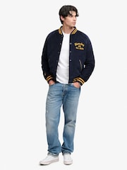 Superdry Blue Cord Varsity Bomber Jacket - Image 3 of 7