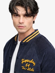 Superdry Blue Cord Varsity Bomber Jacket - Image 4 of 7