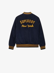 Superdry Blue Cord Varsity Bomber Jacket - Image 6 of 7