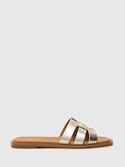 Schuh Tierney Leather Sliders - Image 1 of 4