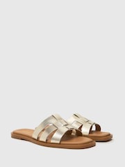 Schuh Tierney Leather Sliders - Image 2 of 4