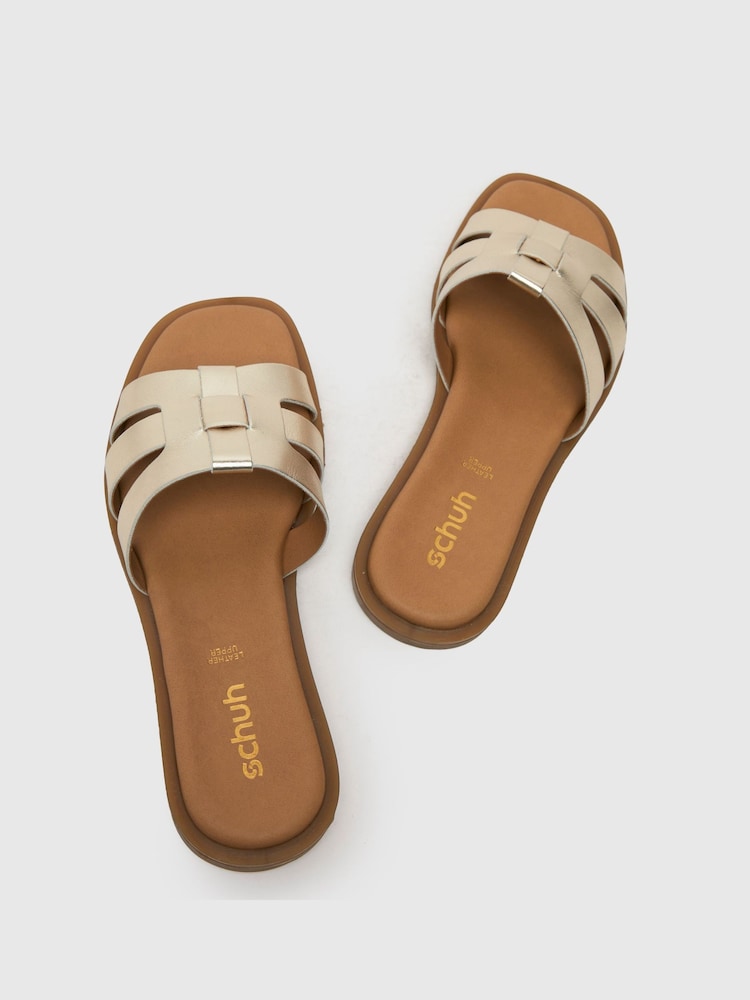 Schuh Tierney Leather Sliders - Image 4 of 4