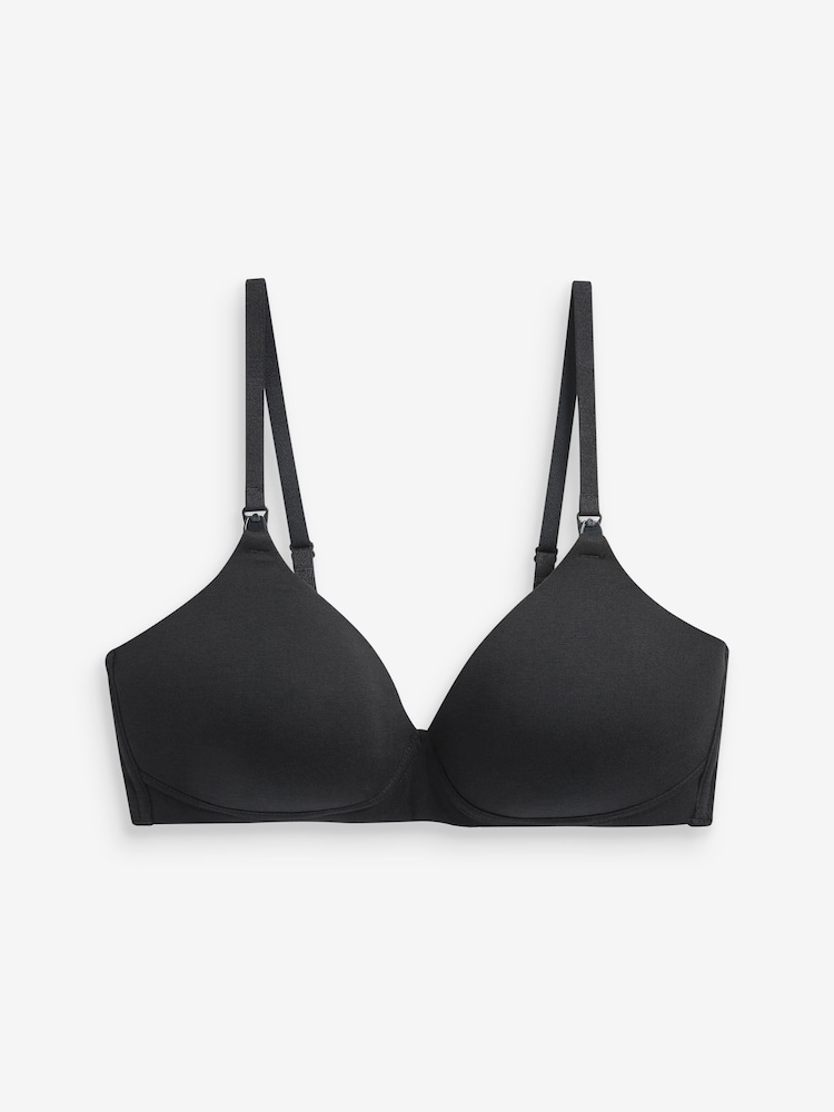 Black/White/Pastel Rose Nude Pad Non Wire Nursing Cotton Blend Ultimate Comfort Bras 3 Pack B-G - Image 8 of 9
